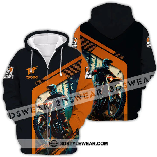 Unisex Shirt - Custom Name Mountain Bike Shirt For Player, Black Orange style option 4