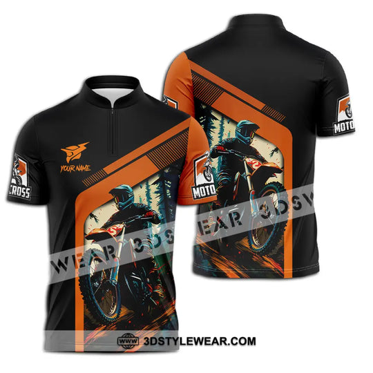 Unisex Shirt - Custom Name Mountain Bike Shirt For Player, Black Orange style option 2