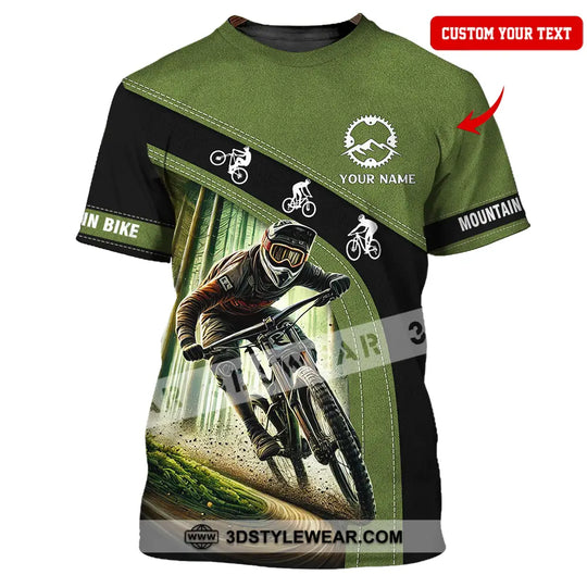 Unisex Shirt - Custom Name Mountain Bike Shirt, Forest Mountain Bike Player style option 1