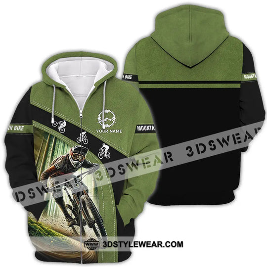 Unisex Shirt - Custom Name Mountain Bike Shirt, Forest Mountain Bike Player style option 4