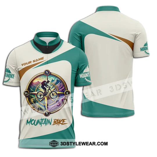 Unisex Shirt - Custom Name Mountain Bike Sport Shirt, Compass Biker style option 2