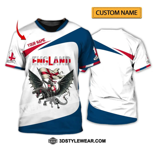 Unisex Shirt - Custom Name Shirt, National Team Euro 2024 England Fly Dragon style option 1