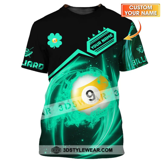 Unisex Shirt - Custom Name Neon Color Shirt, Billiard style option 1
