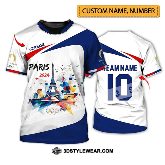 Unisex Shirt - Custom Name, Number And Team Name Olympic Paris 2024 Sport Shirt style option 1