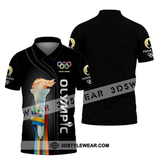 Unisex Shirt, Custom Name Olympic Shirt, 2024 Olympic Long Sleeve Polo Shirt style option 4