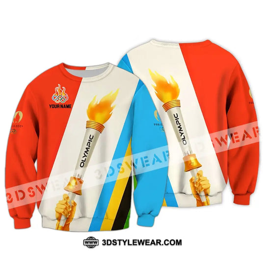 Unisex Shirt - Custom Name Olympic 2024 Sport Shirt, Classic Fire style option 4