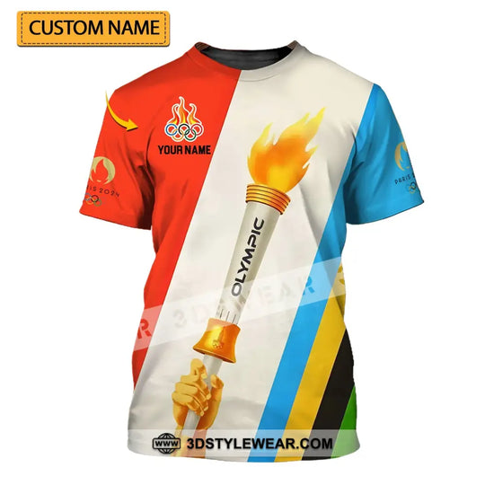 Unisex Shirt - Custom Name Olympic 2024 Sport Shirt, Classic Fire style option 1