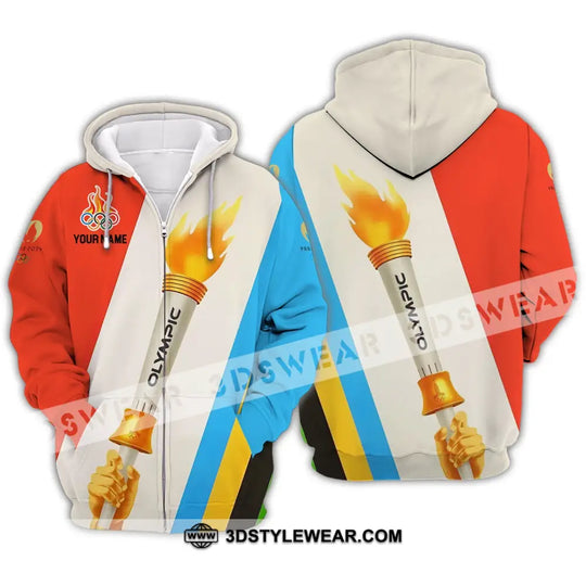 Unisex Shirt - Custom Name Olympic 2024 Sport Shirt, Classic Fire style option 3