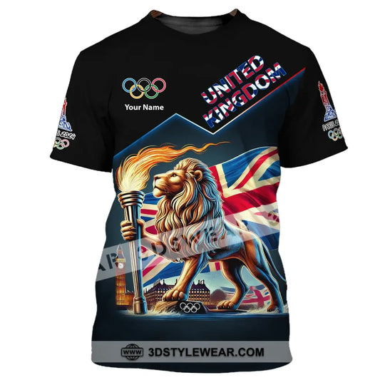 Unisex Shirt, Custom Name Olympic Shirt, 2024 United Kingdom Olympic Long Sleeve Polo Shirt style option 2