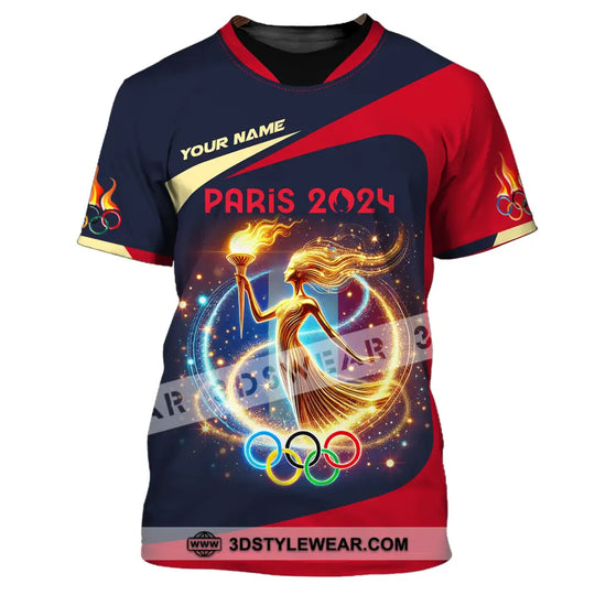 Unisex Shirt - Custom Name Olympic Dark Color Shirt, Olympic Paris 2024 style option 2