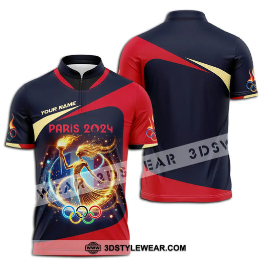 Unisex Shirt - Custom Name Olympic Dark Color Shirt, Olympic Paris 2024 style option 3
