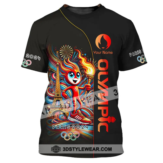 Unisex Shirt - Custom Name Shirt, Olympic Fire Paris 2024 style option 2