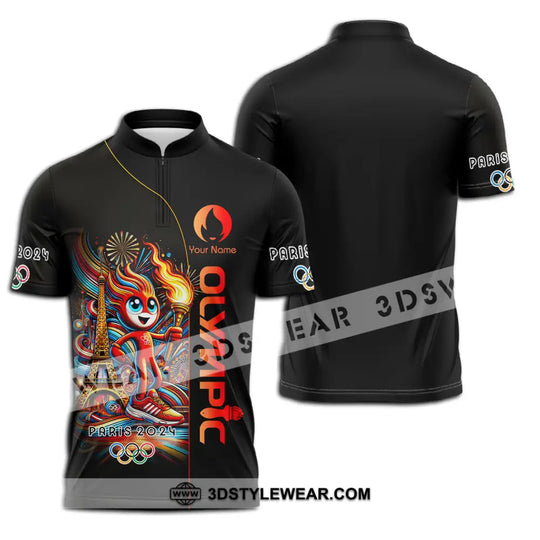 Unisex Shirt - Custom Name Shirt, Olympic Fire Paris 2024 style option 3