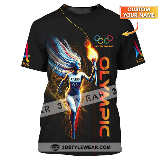 Unisex Shirt - Custom Name Olympic Shirt, Olympic Fire style option 1