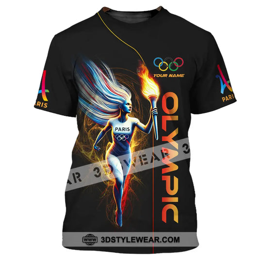 Unisex Shirt - Custom Name Olympic Shirt, Olympic Fire style option 2