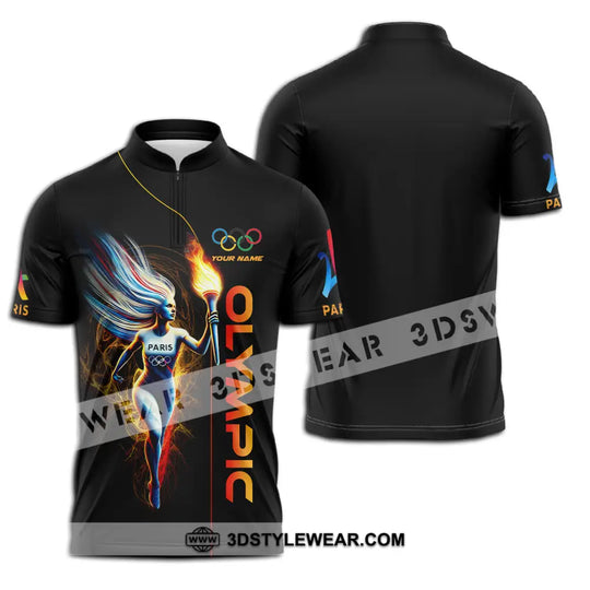 Unisex Shirt - Custom Name Olympic Shirt, Olympic Fire style option 3