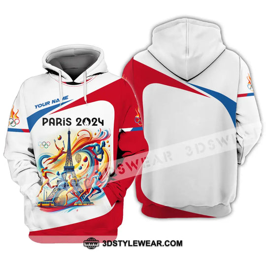 Unisex Shirt - Custom Name Olympic Light Color Shirt, Olympic Paris 2024 style option 4