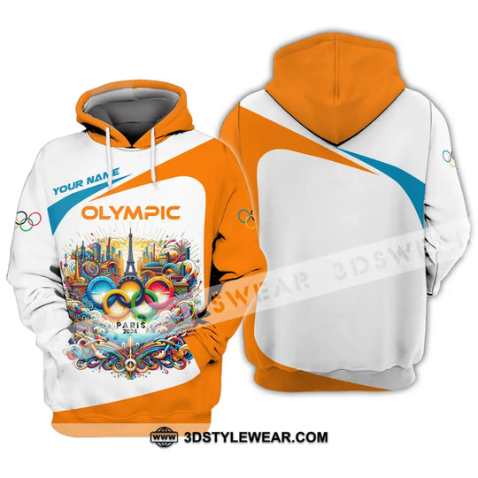 Unisex Shirt - Custom Name Olympic Orange And White Shirt style option 4