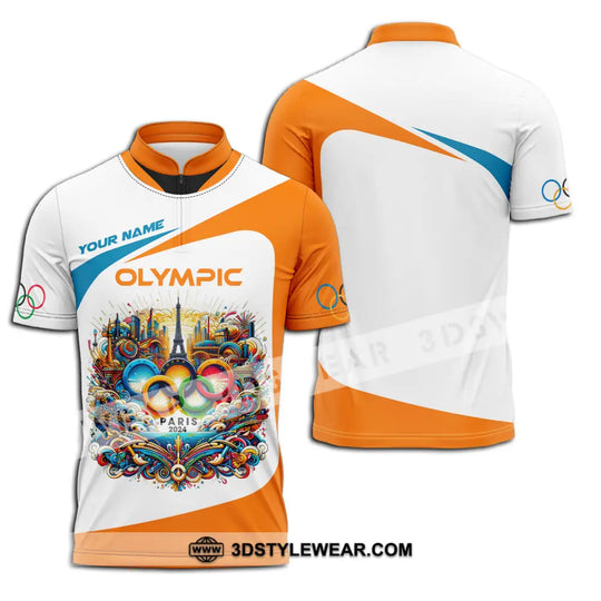 Unisex Shirt - Custom Name Olympic Orange And White Shirt style option 3