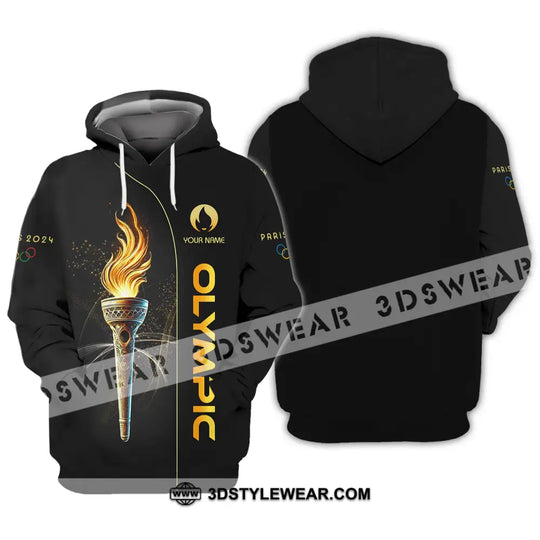 Unisex Shirt - Custom Name Olympic Shirt, Paris 2024 Black Gold style option 4