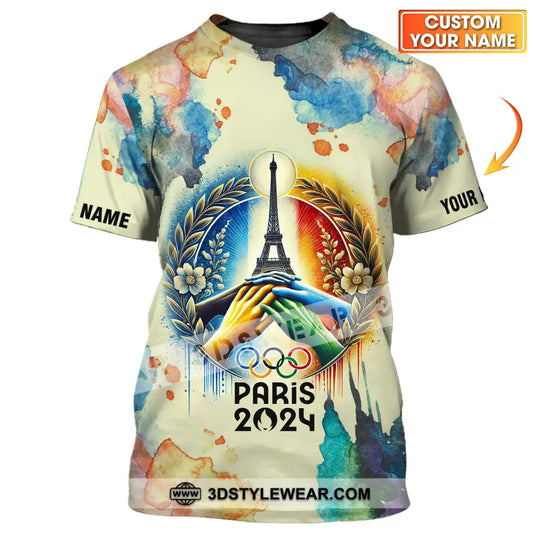 Unisex Shirt - Custom Name Olympic Shirt, Olympic Paris 2024 Color style option 1