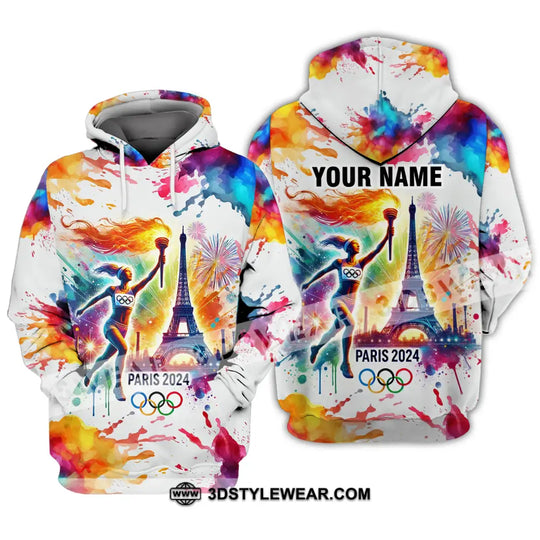 Unisex Shirt - Custom Name Olympic Shirt, Paris 2024 Colorful style option 4