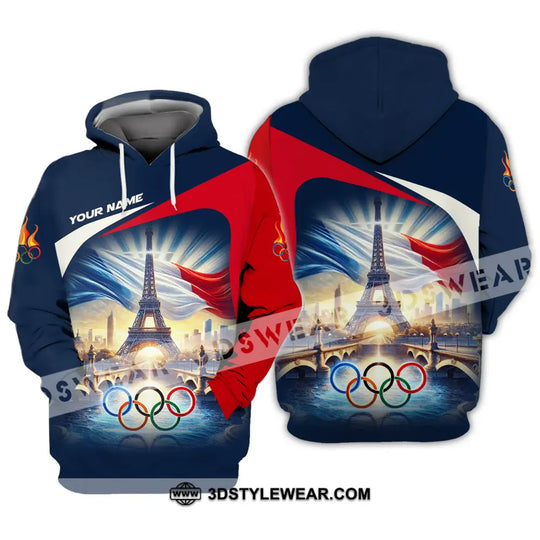 Unisex Shirt - Custom Name Olympic Shirt, Olympic Paris 2024 Eiffel Tower style option 4