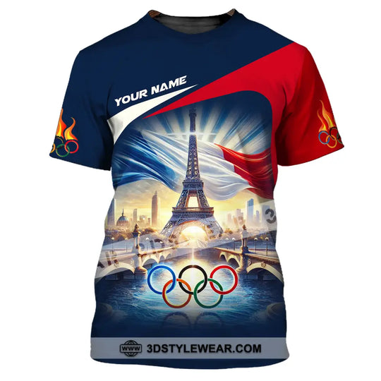 Unisex Shirt - Custom Name Olympic Shirt, Olympic Paris 2024 Eiffel Tower style option 2