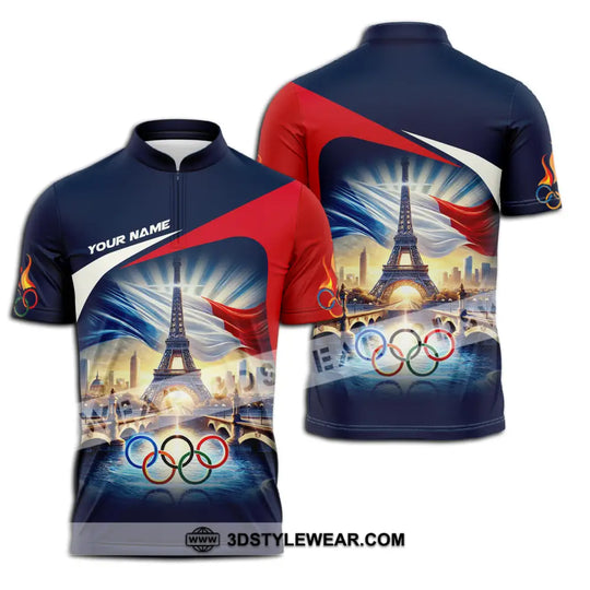 Unisex Shirt - Custom Name Olympic Shirt, Olympic Paris 2024 Eiffel Tower style option 3