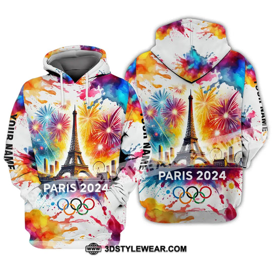 Unisex Shirt - Custom Name Olympic Shirt, Paris 2024 Firework style option 3