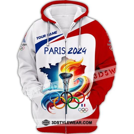 Unisex Shirt, Custom Name Olympic Shirt, Paris 2024 Olympic Long Sleeve Polo Shirt style option 4