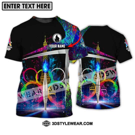 Unisex Shirt - Custom Name Olympic Paris 2024 Shirt, Night Light style option 1