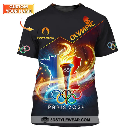 Unisex Shirt - Custom Name Olympic Shirt, Olympic Paris 2024 style option 1