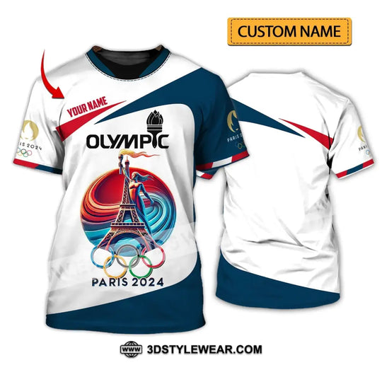 Unisex Shirt - Custom Name Shirt, Olympic Paris 2024 style option 1