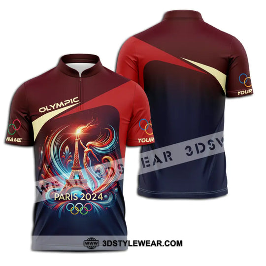 Unisex Shirt - Custom Name Olympic Shirt, Paris 2024 Tour Eiffel style option 3