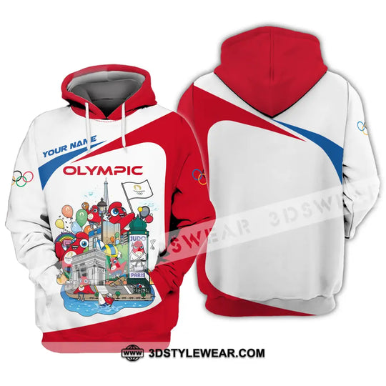 Unisex Shirt - Custom Name Olympic Red And White Shirt style option 4