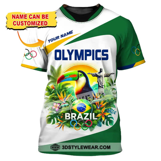 Unisex Shirt, Custom Name Olympic T-Shirt, Olympic Brazil 2024 Hoodie Long Sleeve Shirt style option 2