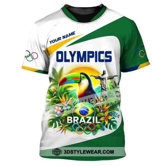 Unisex Shirt, Custom Name Olympic T-Shirt, Olympic Brazil 2024 Hoodie Long Sleeve Shirt style option 3