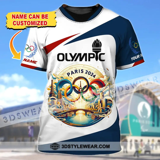 Unisex Shirt, Custom Name Olympic T-Shirt, Olympic Paris 2024 Hoodie Long Sleeve Shirt style option 1