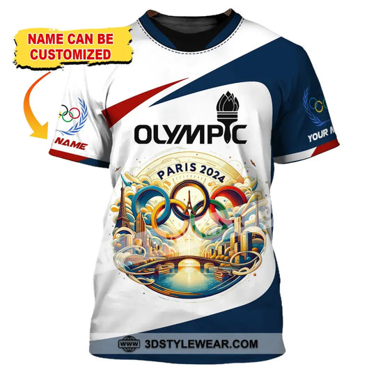 Unisex Shirt, Custom Name Olympic T-Shirt, Olympic Paris 2024 Hoodie Long Sleeve Shirt style option 2