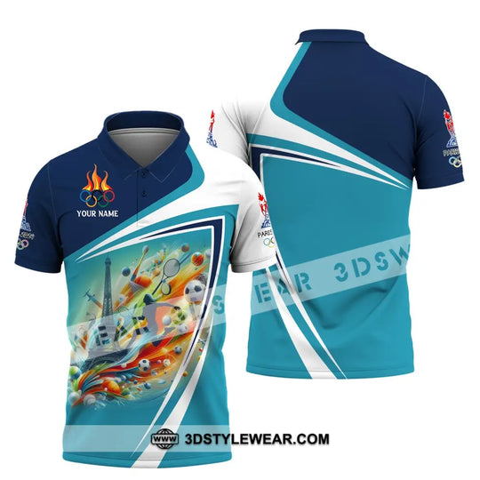 Unisex Shirt, Custom Name Olympic T-Shirt, Olympic Paris 2024 Hoodie Long Sleeve Shirt style option 4