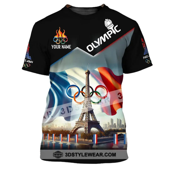 Unisex Shirt, Custom Name Olympic T-Shirt, Olympic Paris 2024 Hoodie Long Sleeve Shirt style option 3