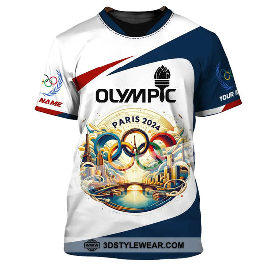 Unisex Shirt, Custom Name Olympic T-Shirt, Olympic Paris 2024 Hoodie Long Sleeve Shirt style option 3