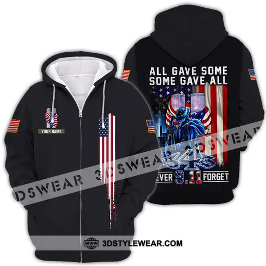 Unisex Shirt - Custom Name Patriot Day 911 Shirt, All Gave Some Some Gave All style option 4