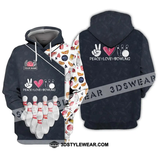 Unisex Shirt - Custom Name Shirt, Peace Love Bowling Shirt style option 3