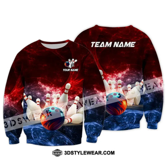 Unisex Shirt - Custom Name Shirt Red Bowling style option 4