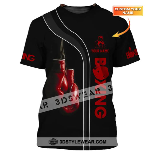 Unisex Shirt - Custom Name Shirt - Red Boxing Gloves Shirt style option 1