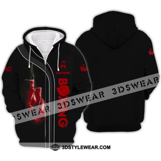 Unisex Shirt - Custom Name Shirt - Red Boxing Gloves Shirt style option 4
