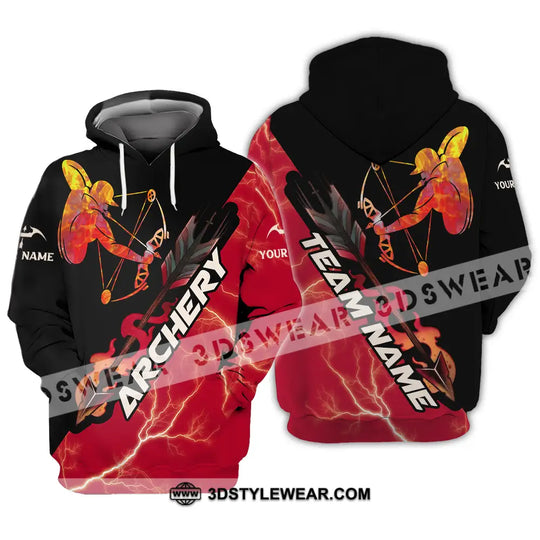 Unisex Shirt - Custom Name Red Fire Archery Shirt style option 3