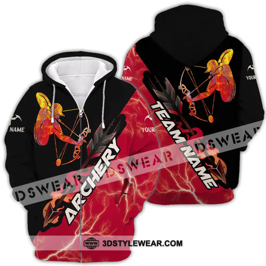Unisex Shirt - Custom Name Red Fire Archery Shirt style option 4